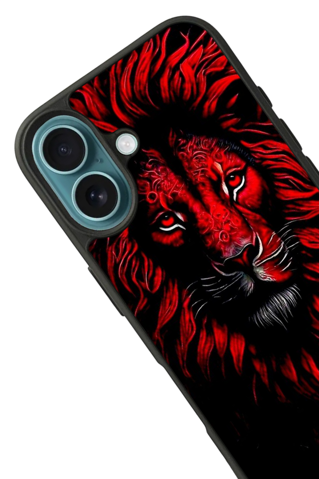 iPhone 16 Plus Uyumlu Aslan Tasarımlı Glossy Premium Kılıf