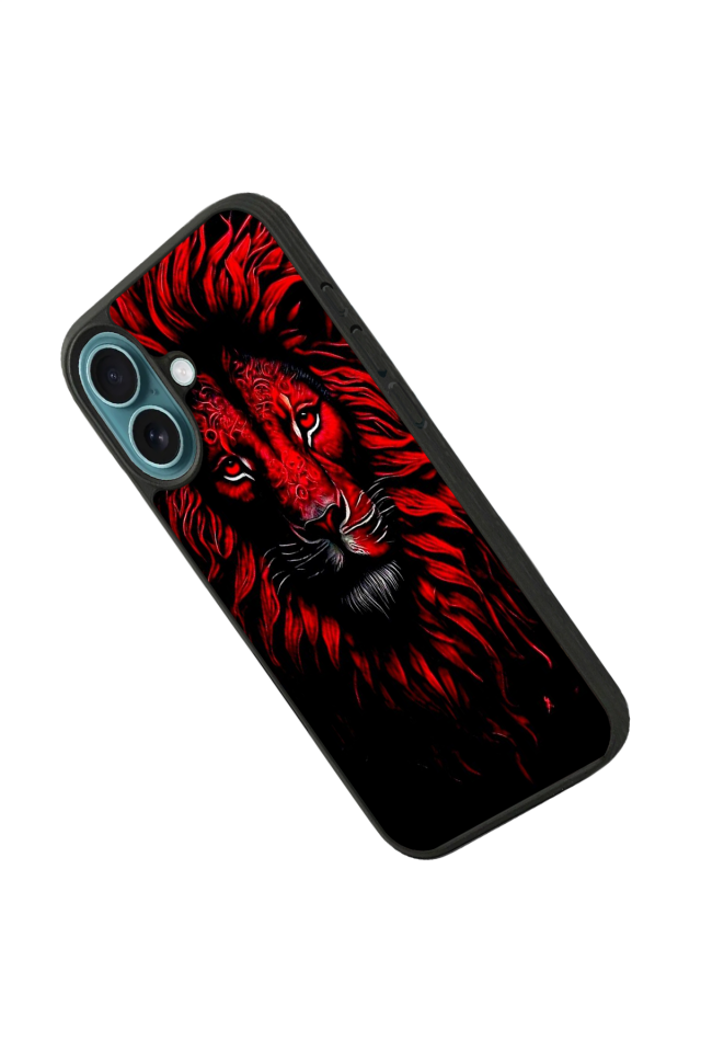 iPhone 16 Plus Uyumlu Aslan Tasarımlı Glossy Premium Kılıf
