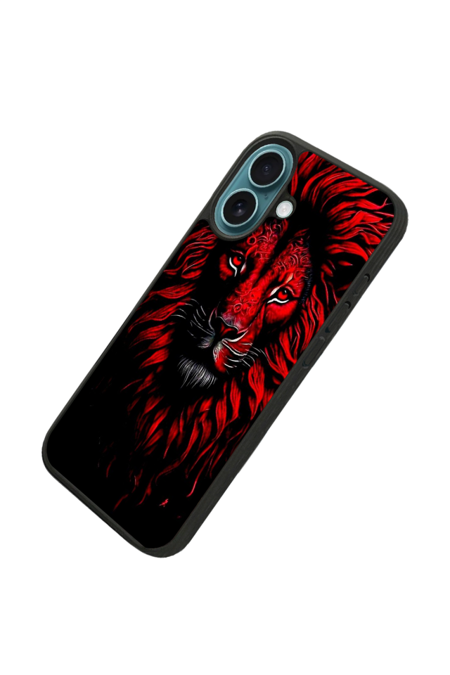 iPhone 16 Plus Uyumlu Aslan Tasarımlı Glossy Premium Kılıf