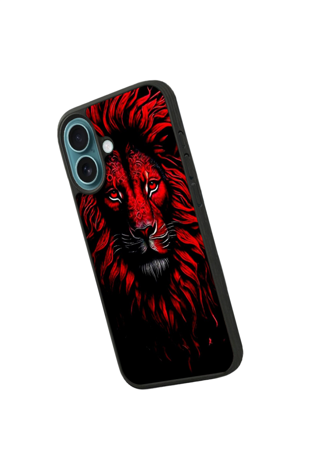 iPhone 16 Plus Uyumlu Aslan Tasarımlı Glossy Premium Kılıf