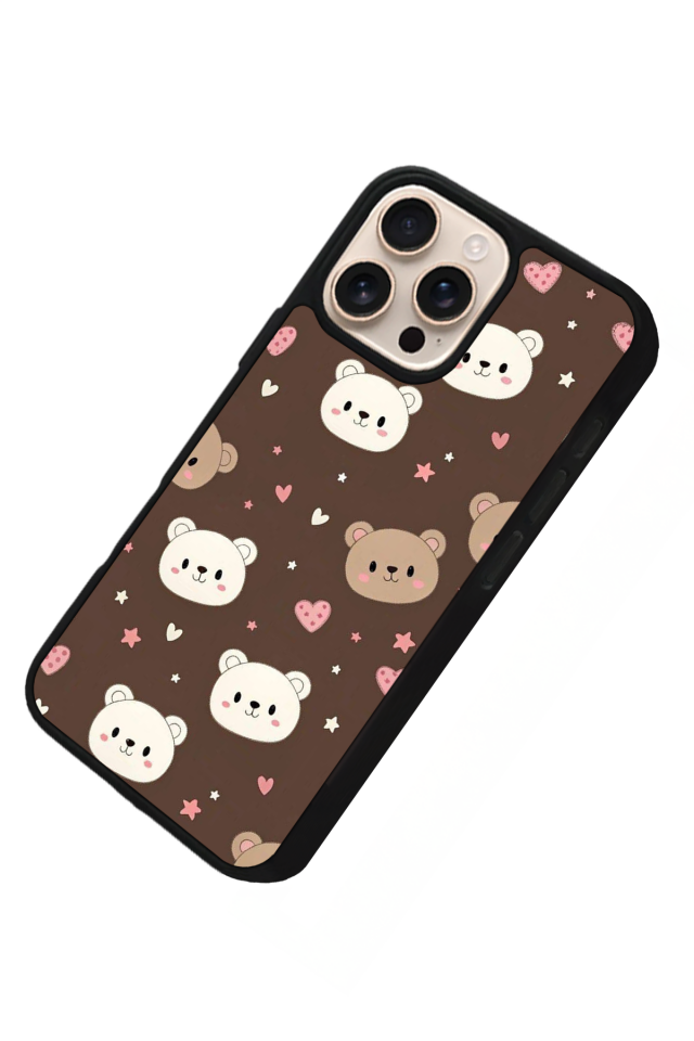 iPhone 15 Pro Uyumlu Ayı Tasarımlı Glossy Premium Kılıf