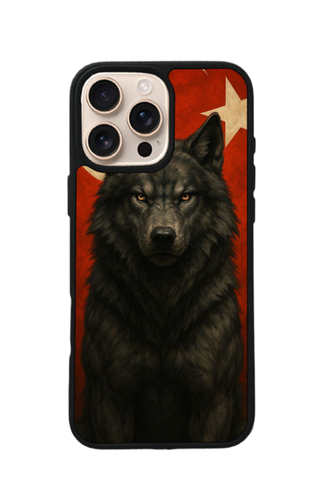 iPhone 15 Pro Max Uyumlu Bozkurt Tasarımlı Glossy Premium Kılıf