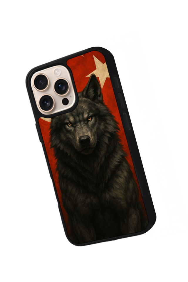 iPhone 15 Pro Max Uyumlu Bozkurt Tasarımlı Glossy Premium Kılıf
