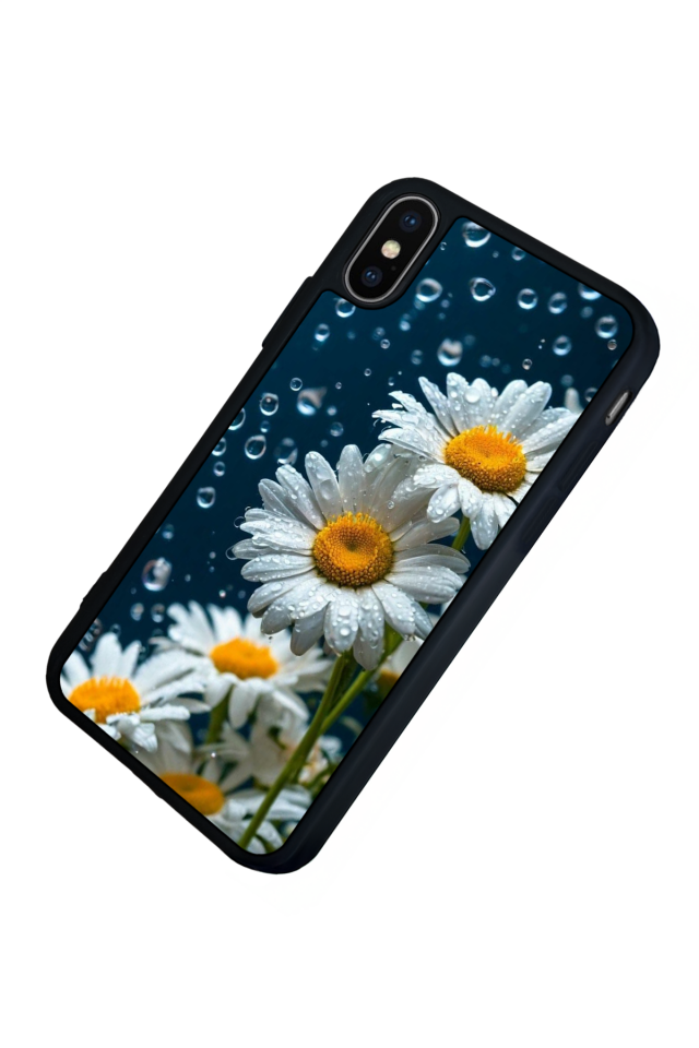 iPhone X/ XS Uyumlu Cicek Tasarımlı Glossy Premium Kılıf