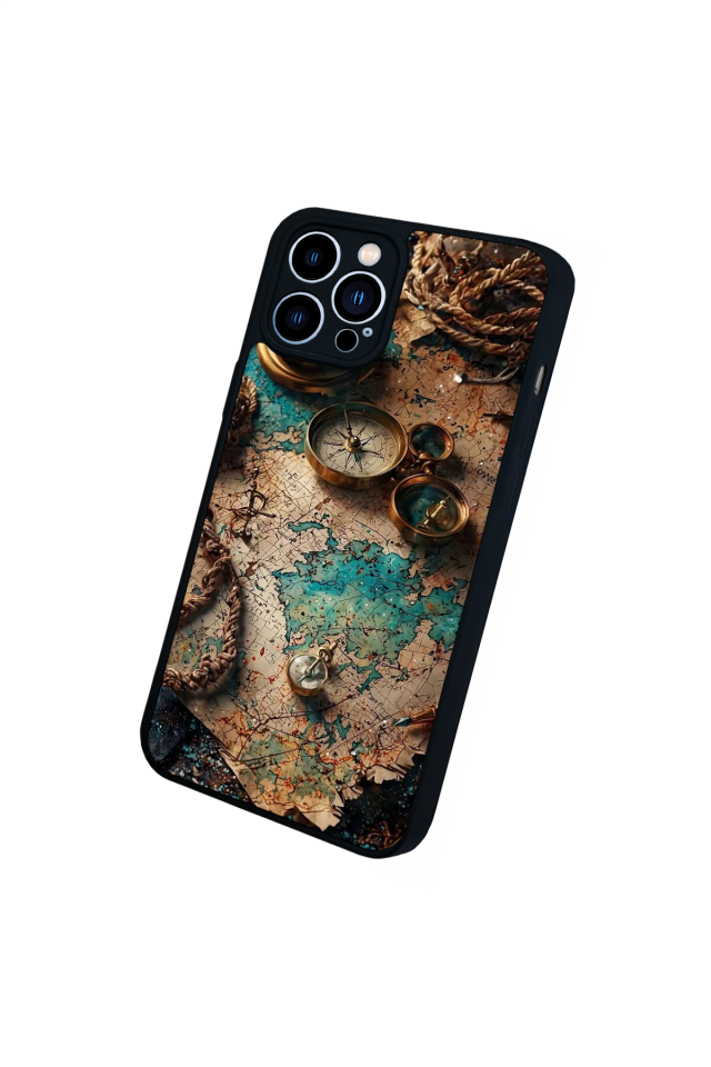 iPhone 12 Pro Max Uyumlu Harita Tasarımlı Glossy Premium Kılıf