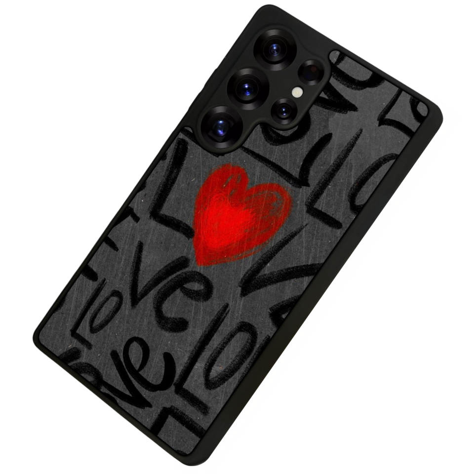 Samsung Galaxy S25 Ultra Uyumlu Love Tasarımlı Glossy Premium Kılıf