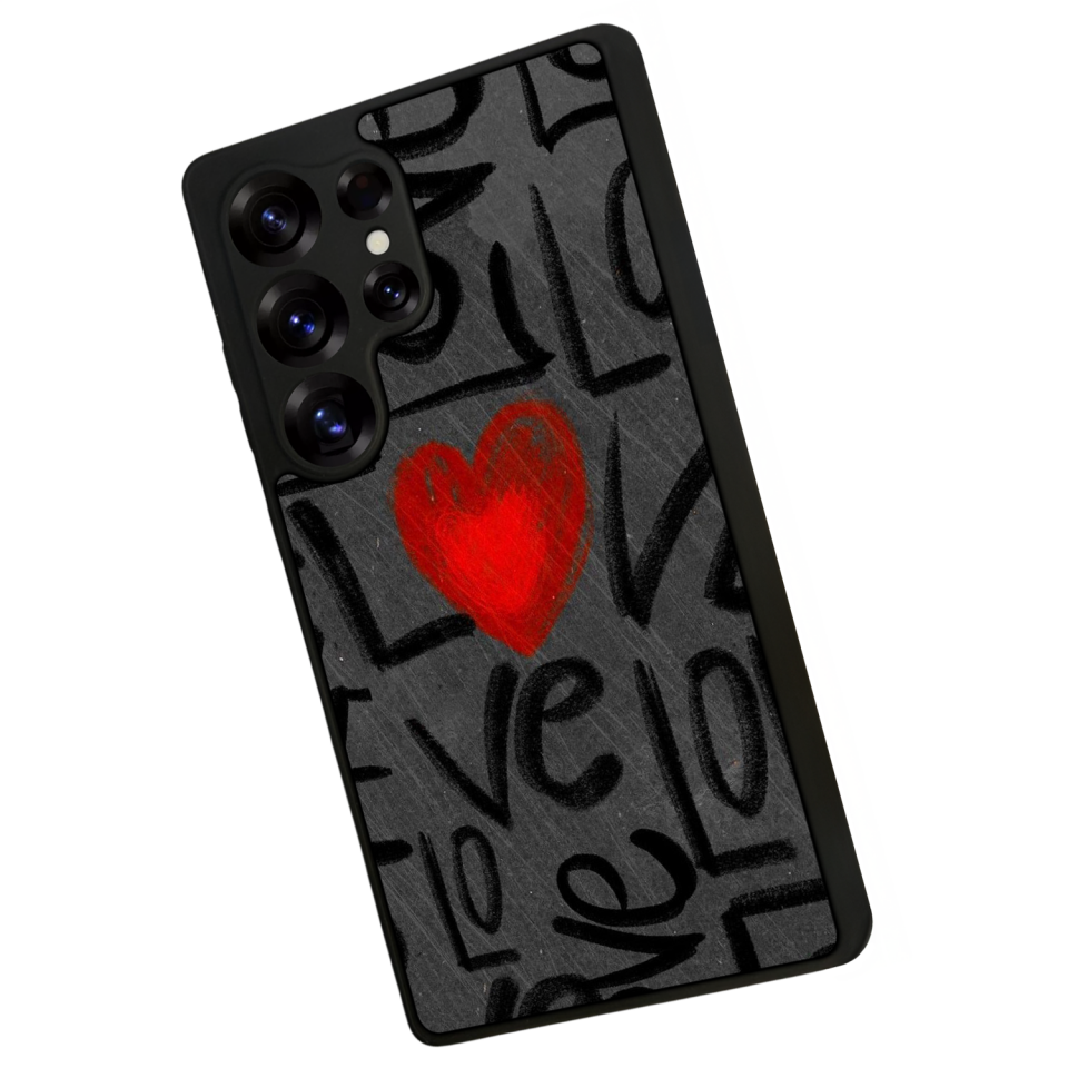 Samsung Galaxy S25 Ultra Uyumlu Love Tasarımlı Glossy Premium Kılıf
