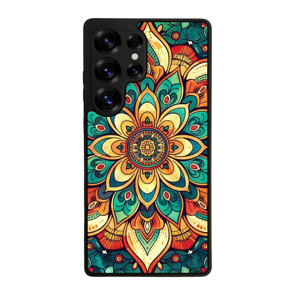 Samsung Galaxy S25 Ultra Uyumlu Mandala Tasarımlı Glossy Premium Kılıf