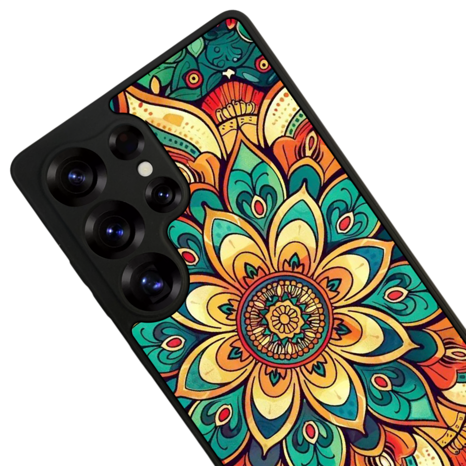 Samsung Galaxy S25 Ultra Uyumlu Mandala Tasarımlı Glossy Premium Kılıf