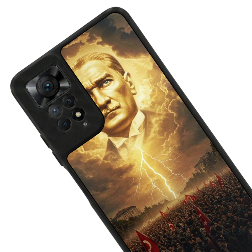 Xiaomi Redmi Note 12 Pro Uyumlu Mustafa Kemal Ataturk Tasarımlı Glossy Premium Kılıf