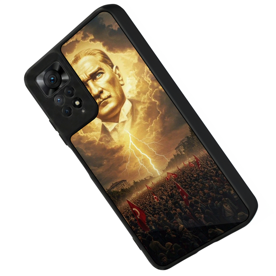 Xiaomi Redmi Note 12 Pro Uyumlu Mustafa Kemal Ataturk Tasarımlı Glossy Premium Kılıf