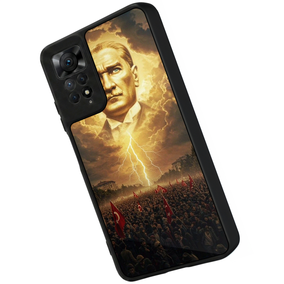 Xiaomi Redmi Note 12 Pro Uyumlu Mustafa Kemal Ataturk Tasarımlı Glossy Premium Kılıf