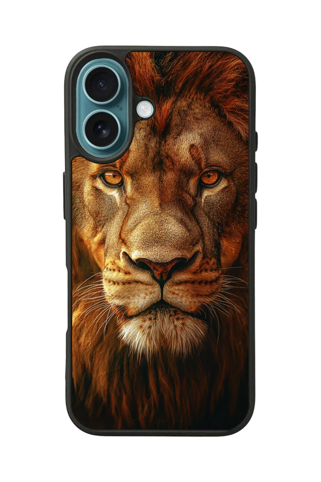 iPhone 16 Plus Uyumlu Aslan Tasarımlı Glossy Premium Kılıf