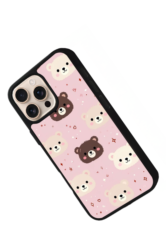 iPhone 15 Pro Uyumlu Ayı Tasarımlı Glossy Premium Kılıf