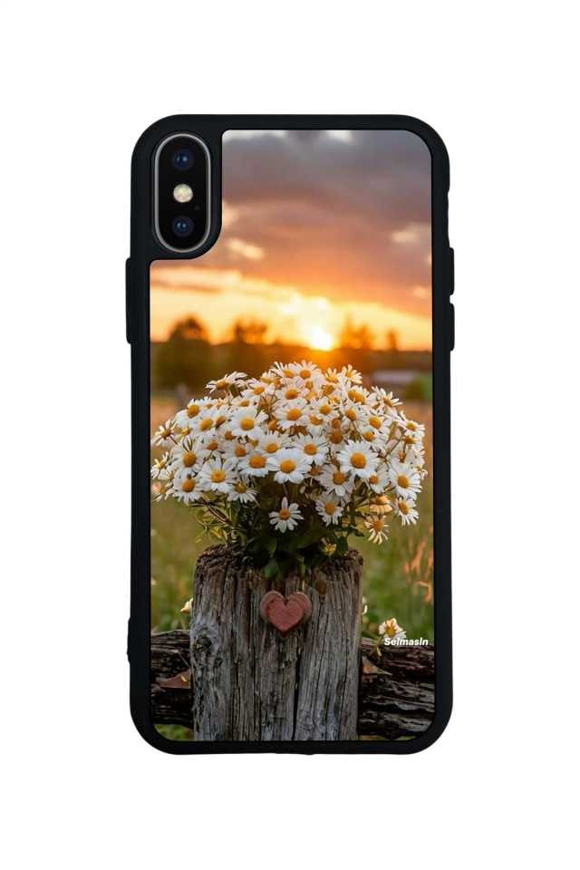 iPhone X/ XS Uyumlu Cicek Tasarımlı Glossy Premium Kılıf