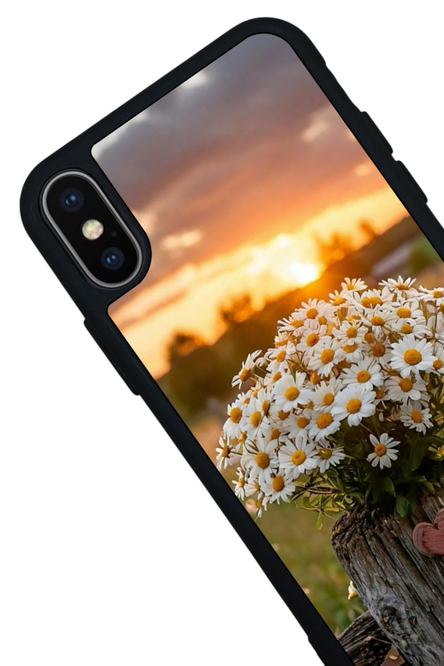 iPhone X/ XS Uyumlu Cicek Tasarımlı Glossy Premium Kılıf