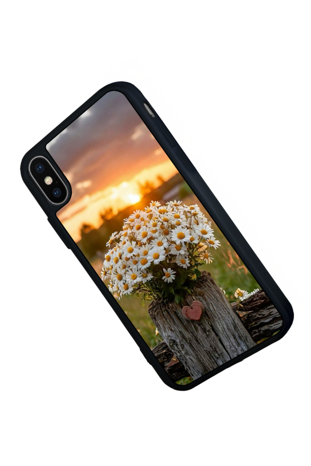 iPhone X/ XS Uyumlu Cicek Tasarımlı Glossy Premium Kılıf