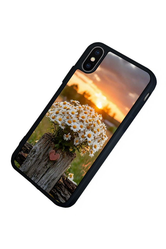iPhone X/ XS Uyumlu Cicek Tasarımlı Glossy Premium Kılıf