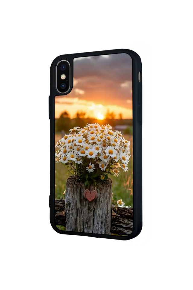 iPhone X/ XS Uyumlu Cicek Tasarımlı Glossy Premium Kılıf