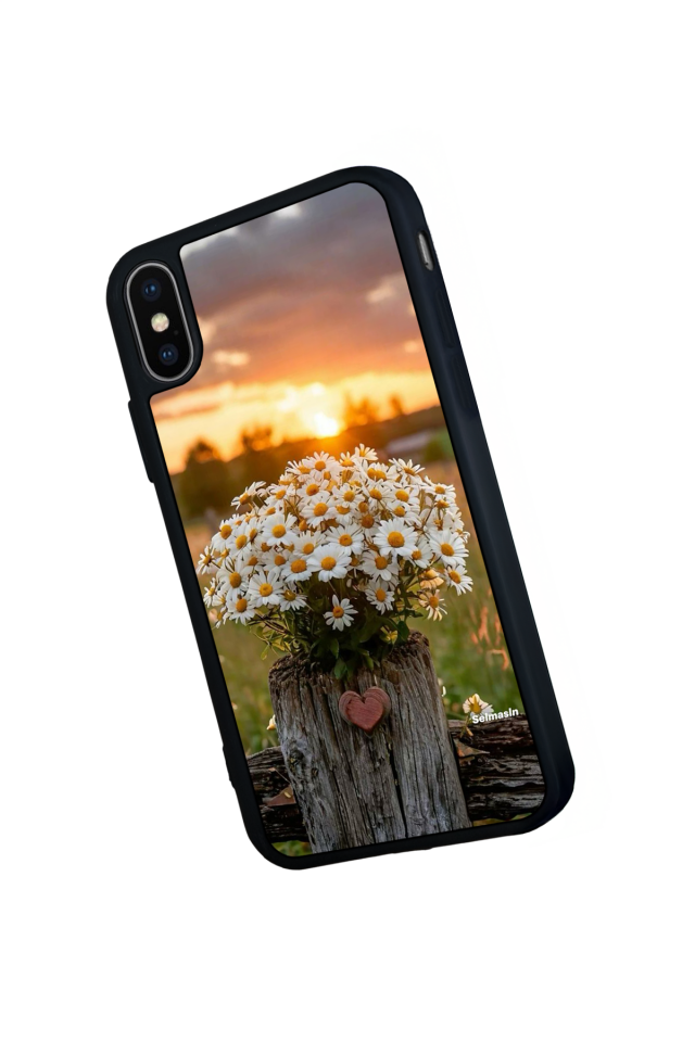iPhone X/ XS Uyumlu Cicek Tasarımlı Glossy Premium Kılıf