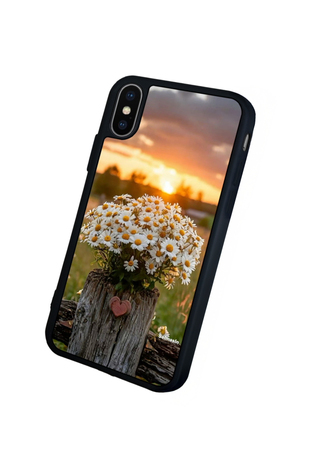 iPhone X/ XS Uyumlu Cicek Tasarımlı Glossy Premium Kılıf