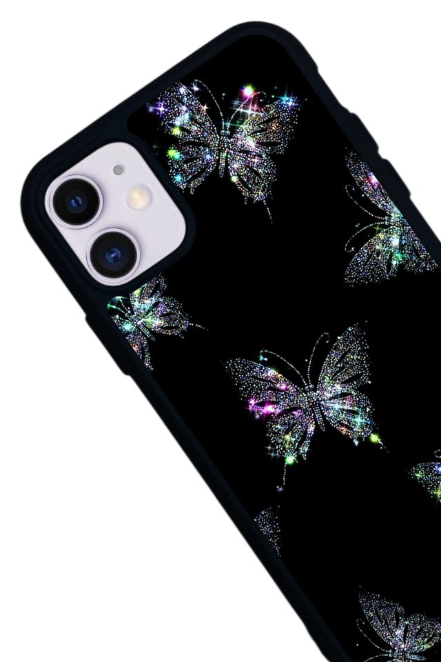 iPhone 11 Uyumlu Kelebek Tasarımlı Glossy Premium Kılıf