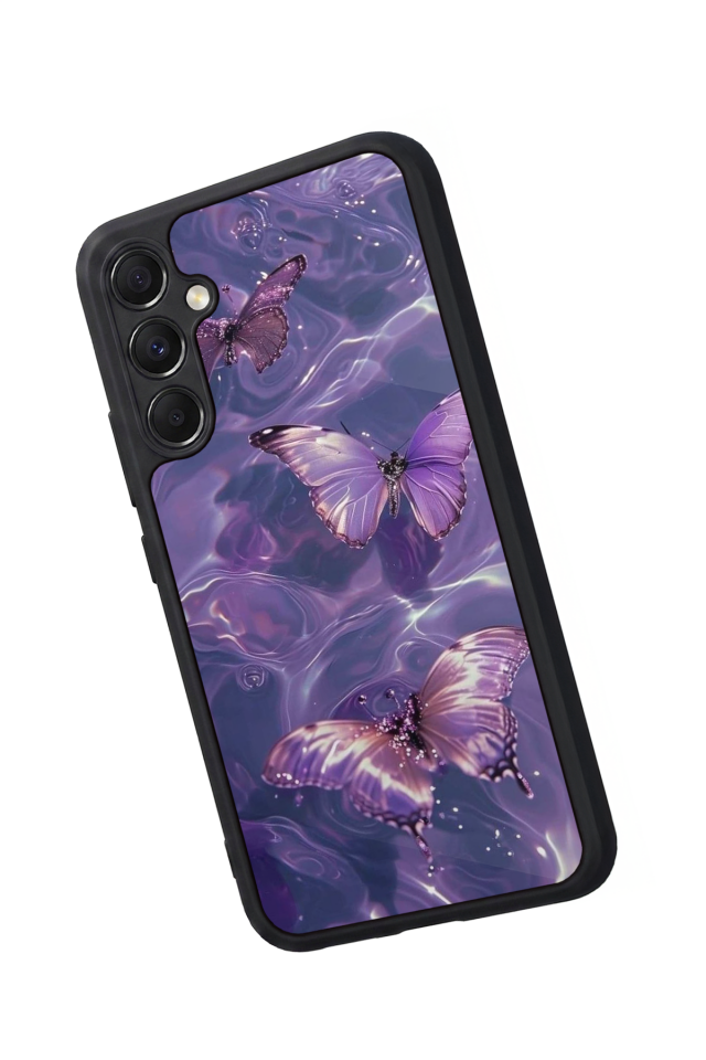 Samsung Galaxy M34 Uyumlu Kelebek Tasarımlı Glossy Premium Kılıf