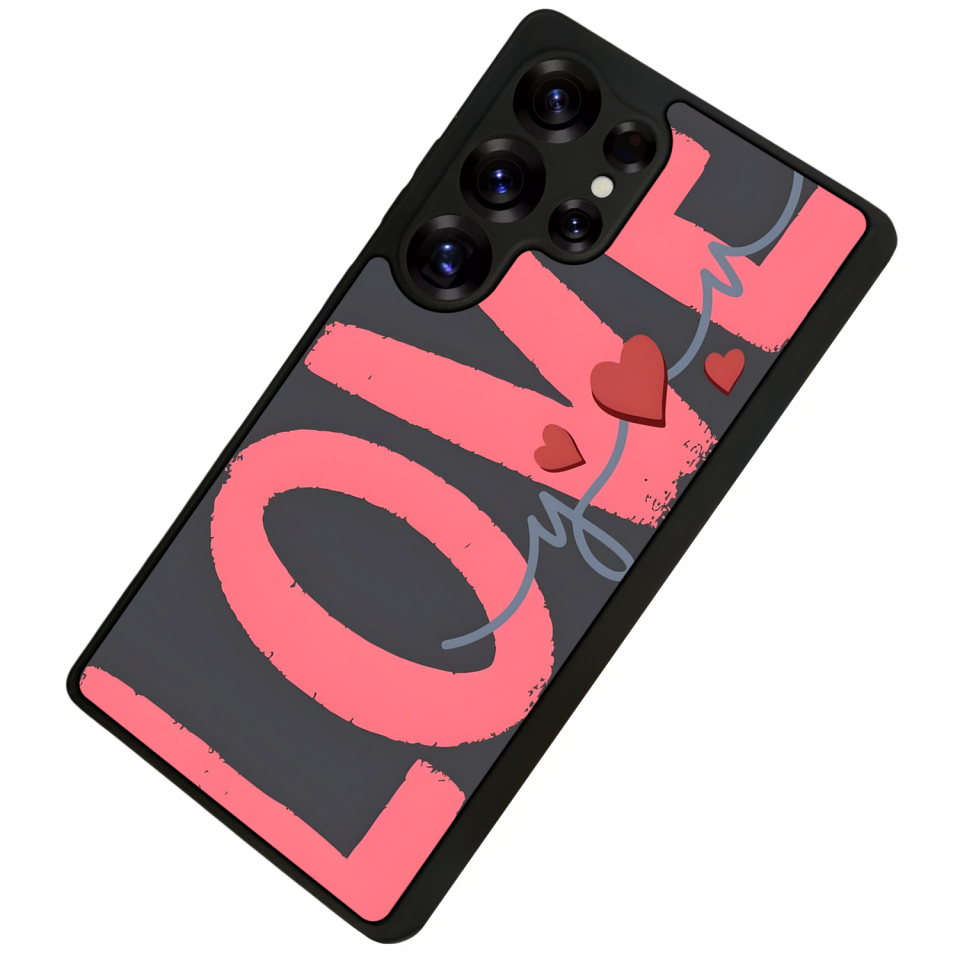 Samsung Galaxy S25 Ultra Uyumlu Love Tasarımlı Glossy Premium Kılıf