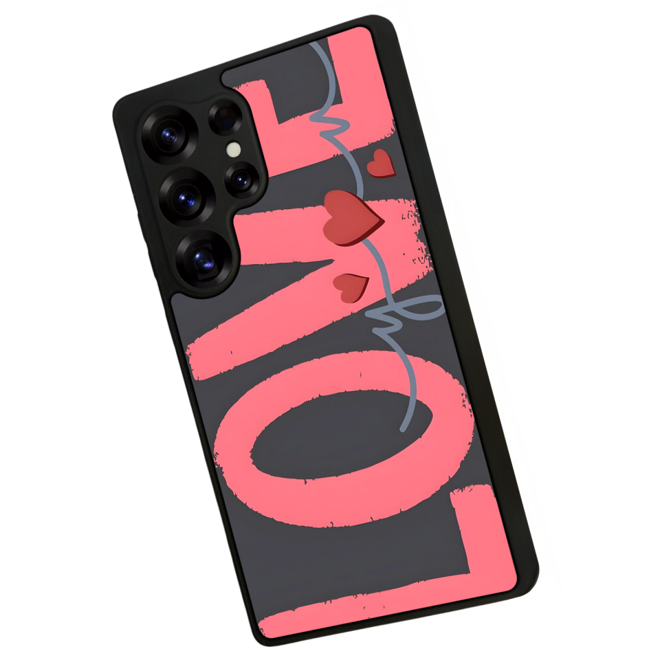Samsung Galaxy S25 Ultra Uyumlu Love Tasarımlı Glossy Premium Kılıf