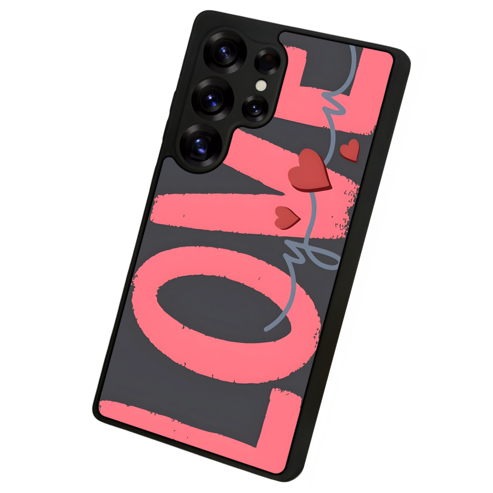 Samsung Galaxy S25 Ultra Uyumlu Love Tasarımlı Glossy Premium Kılıf