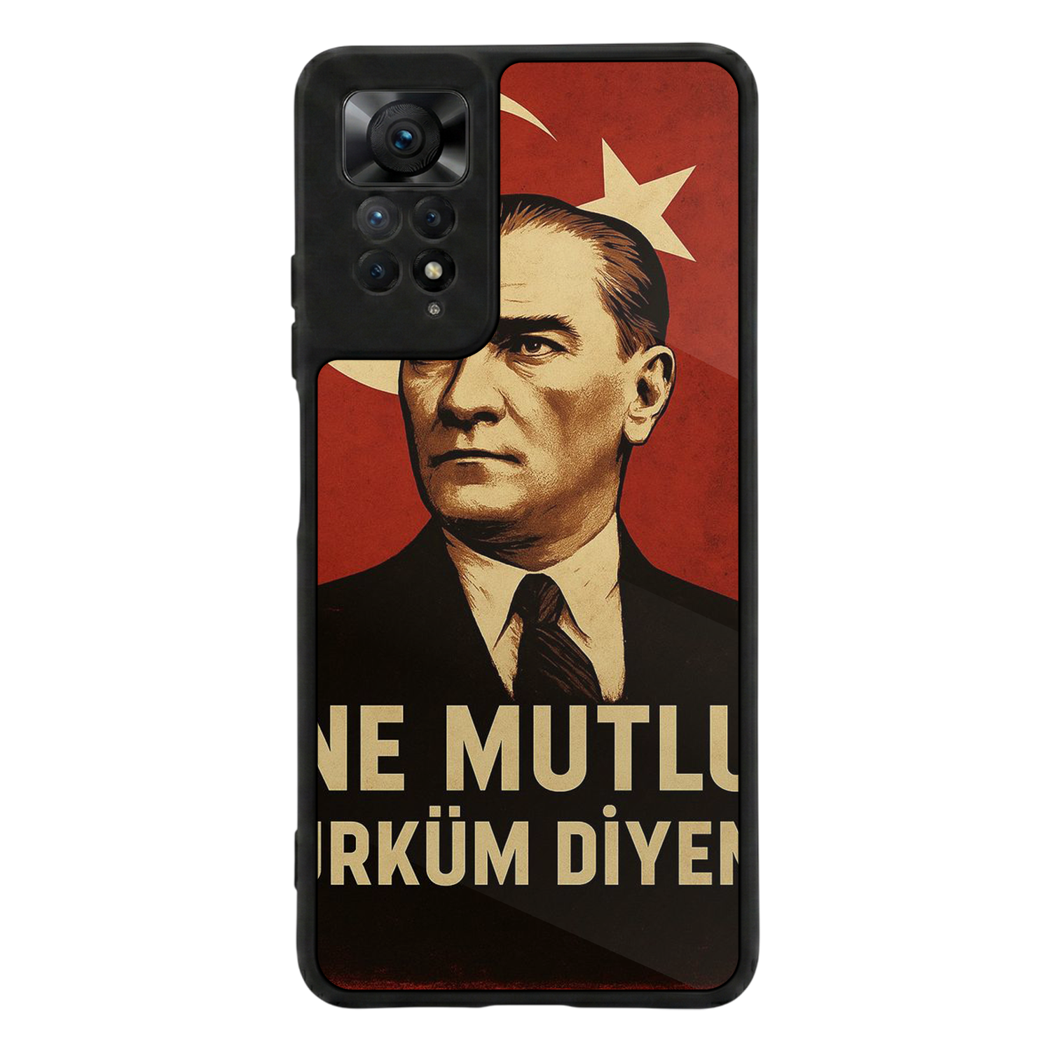 Xiaomi Redmi Note 12 Pro Uyumlu Mustafa Kemal Ataturk Tasarımlı Glossy Premium Kılıf