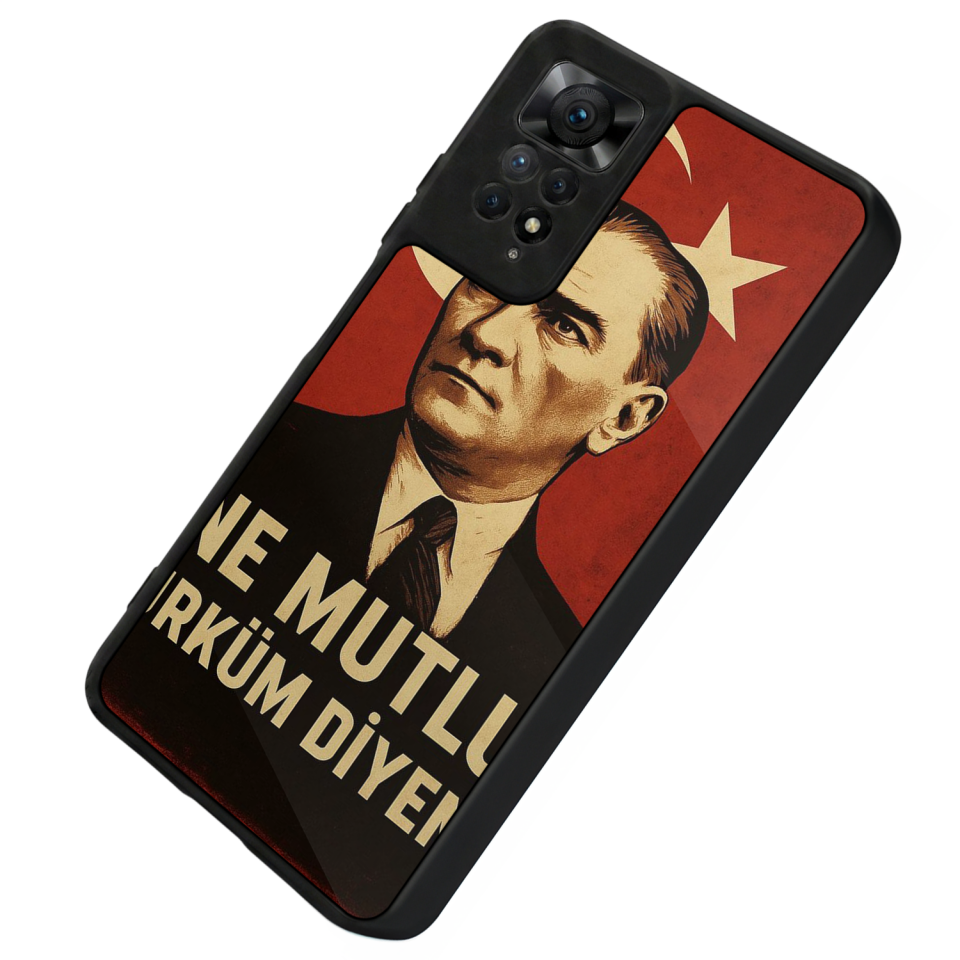Xiaomi Redmi Note 12 Pro Uyumlu Mustafa Kemal Ataturk Tasarımlı Glossy Premium Kılıf