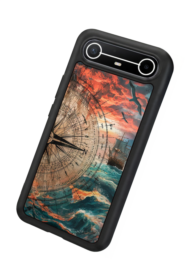 Tecno Spark Slim 5G Uyumlu Pusula Tasarımlı Glossy Premium Kılıf