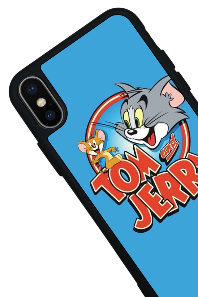iPhone XS Max Uyumlu Tom And Jerry Tasarımlı Glossy Premium Kılıf