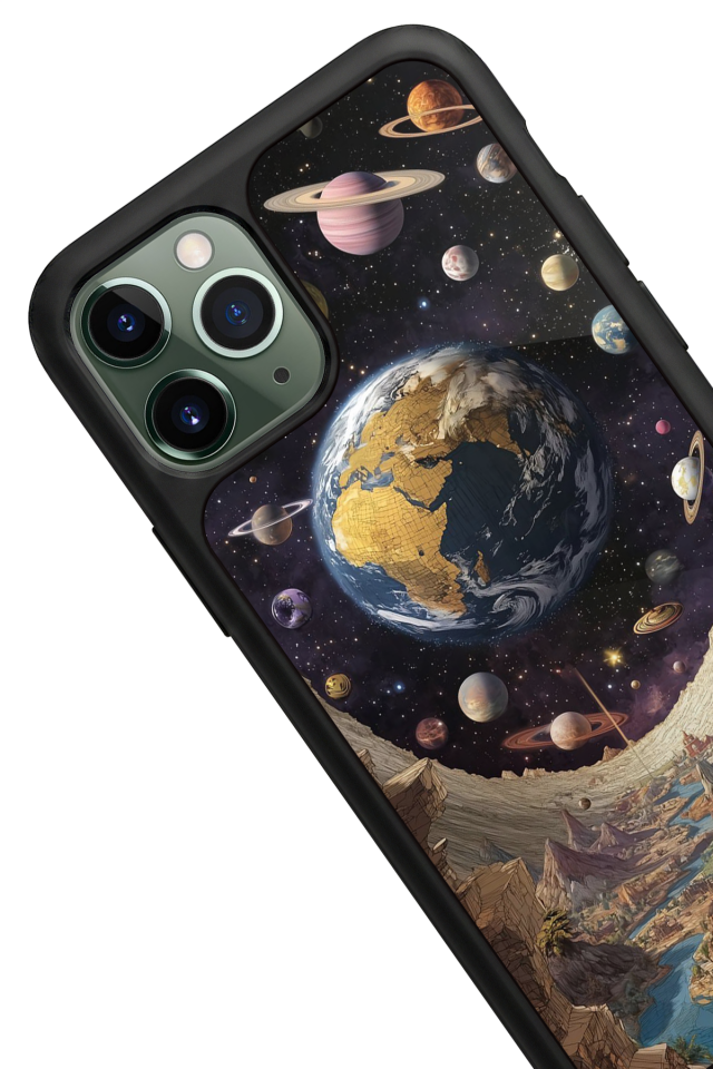 iPhone 11 Pro Uyumlu Uzay Tasarımlı Glossy Premium Kılıf