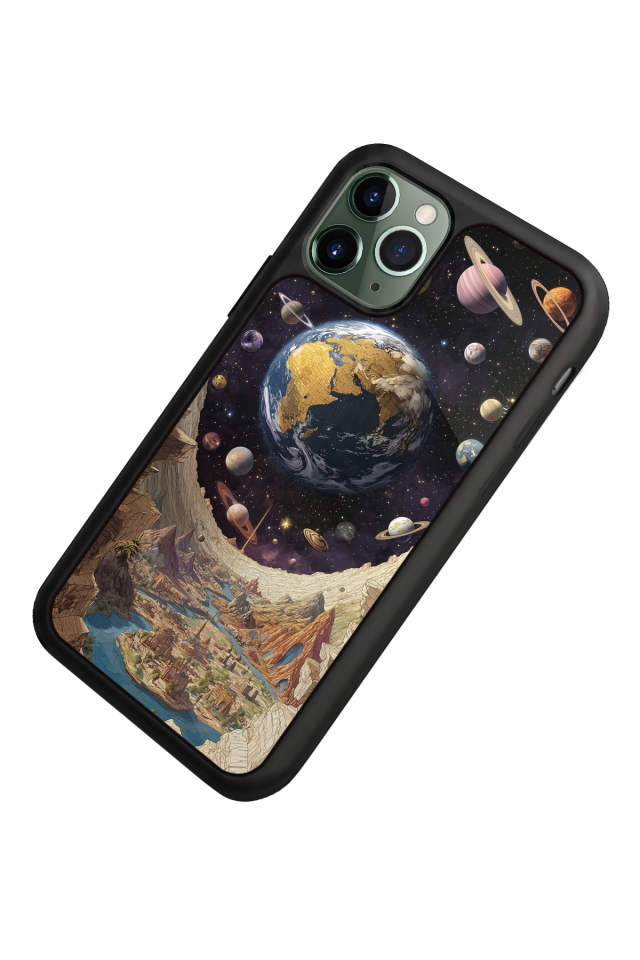 iPhone 11 Pro Uyumlu Uzay Tasarımlı Glossy Premium Kılıf