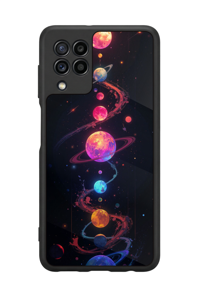 Samsung Galaxy M22 Uyumlu Uzay Tasarımlı Glossy Premium Kılıf