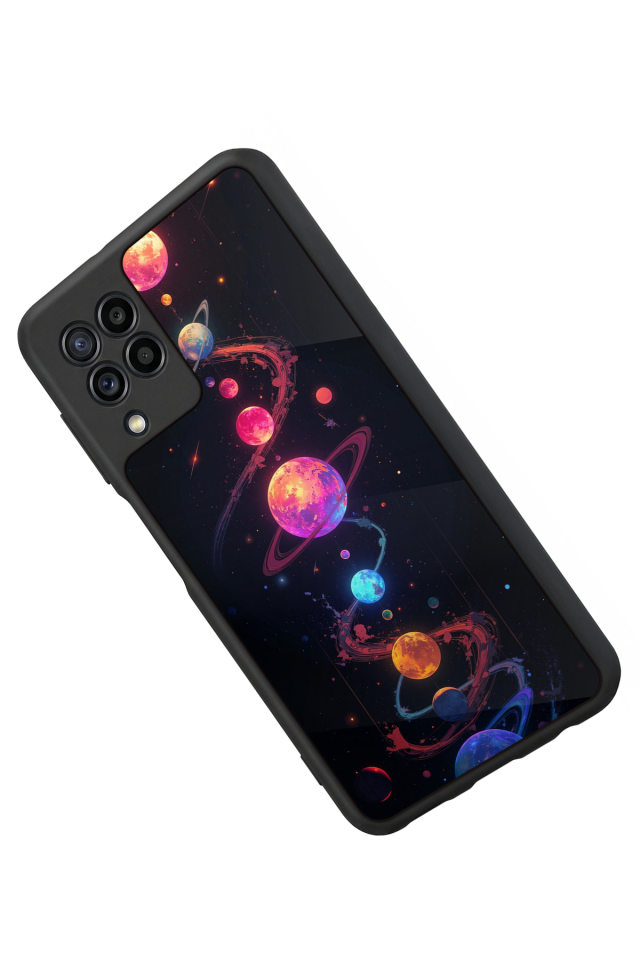 Samsung Galaxy M22 Uyumlu Uzay Tasarımlı Glossy Premium Kılıf