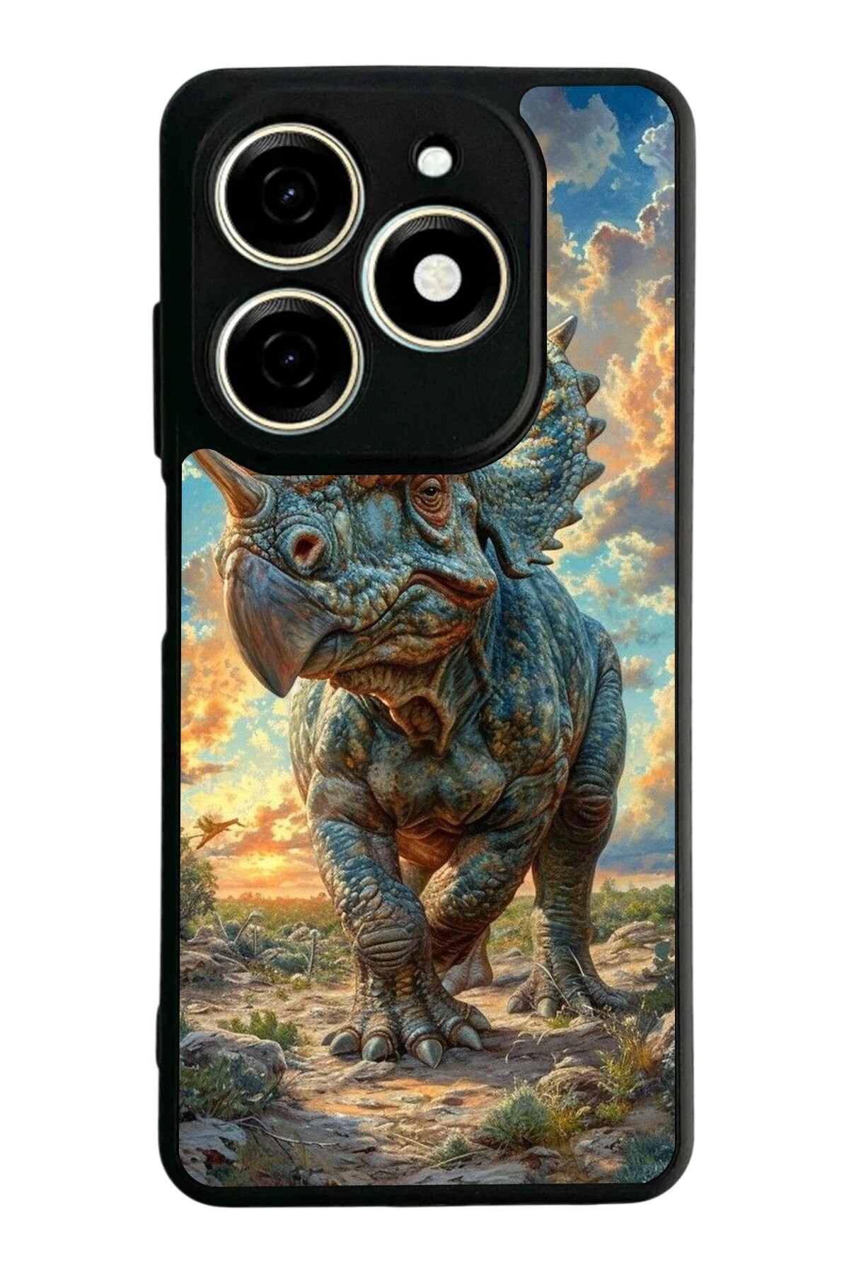 Tecno Spark 20/20C Uyumlu Dinazor Tasarımlı Glossy Premium Kılıf