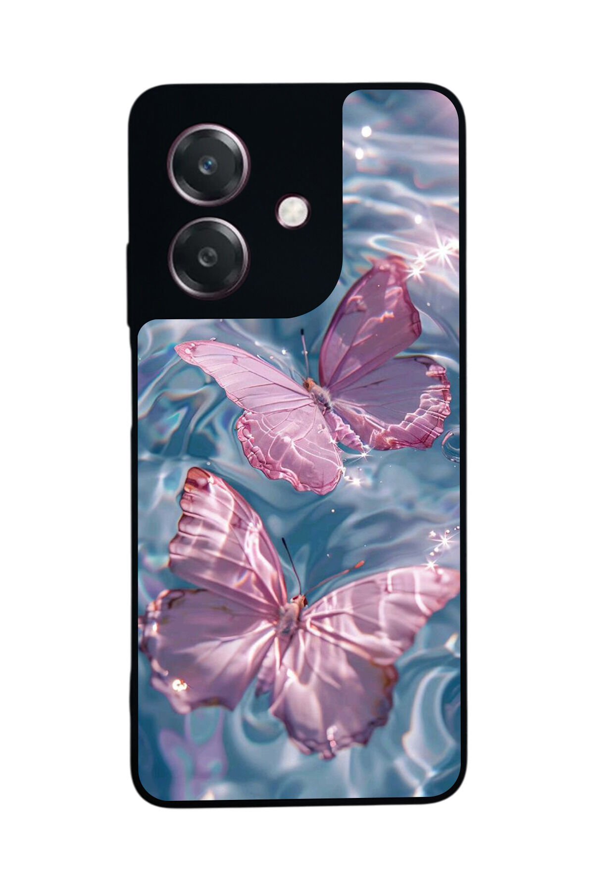 Oppo A3 5G Uyumlu Kelebek Tasarımlı Glossy Premium Kılıf