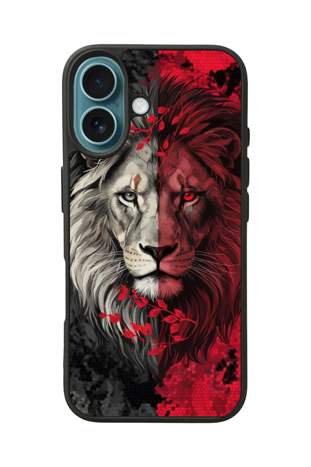 iPhone 16 Plus Uyumlu Aslan Tasarımlı Glossy Premium Kılıf