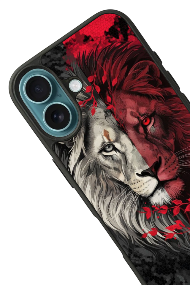 iPhone 16 Plus Uyumlu Aslan Tasarımlı Glossy Premium Kılıf