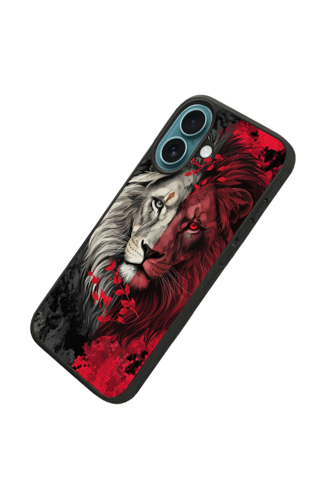 iPhone 16 Plus Uyumlu Aslan Tasarımlı Glossy Premium Kılıf