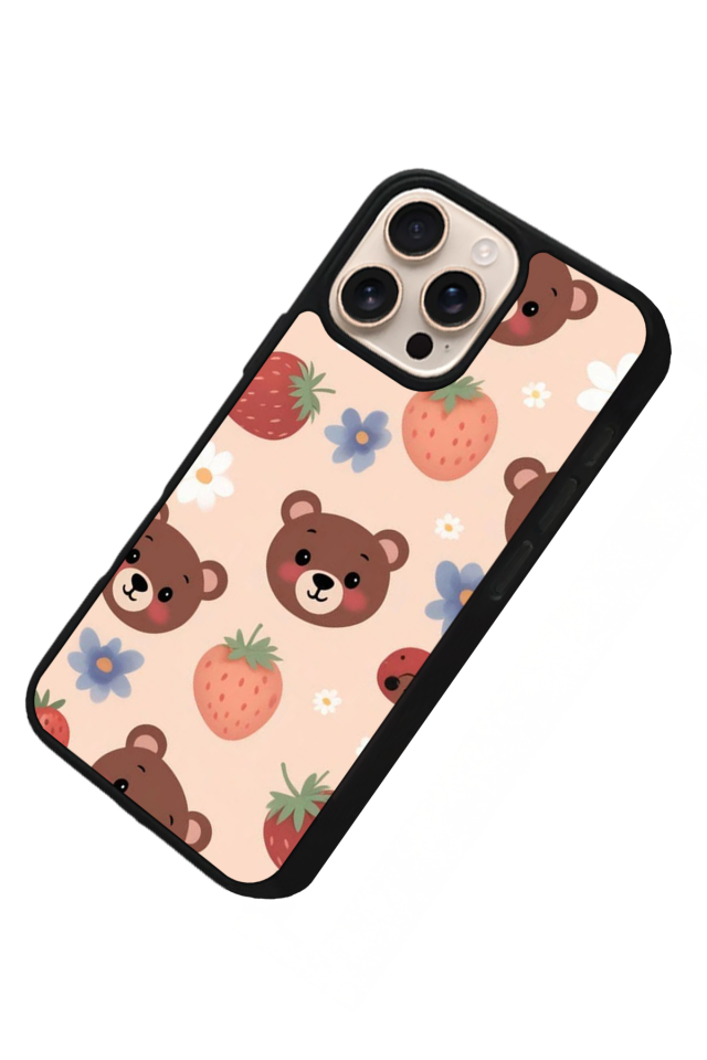 iPhone 15 Pro Uyumlu Ayı Tasarımlı Glossy Premium Kılıf