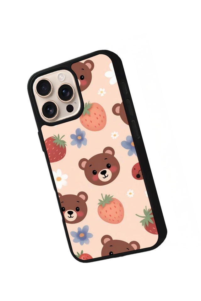 iPhone 15 Pro Uyumlu Ayı Tasarımlı Glossy Premium Kılıf