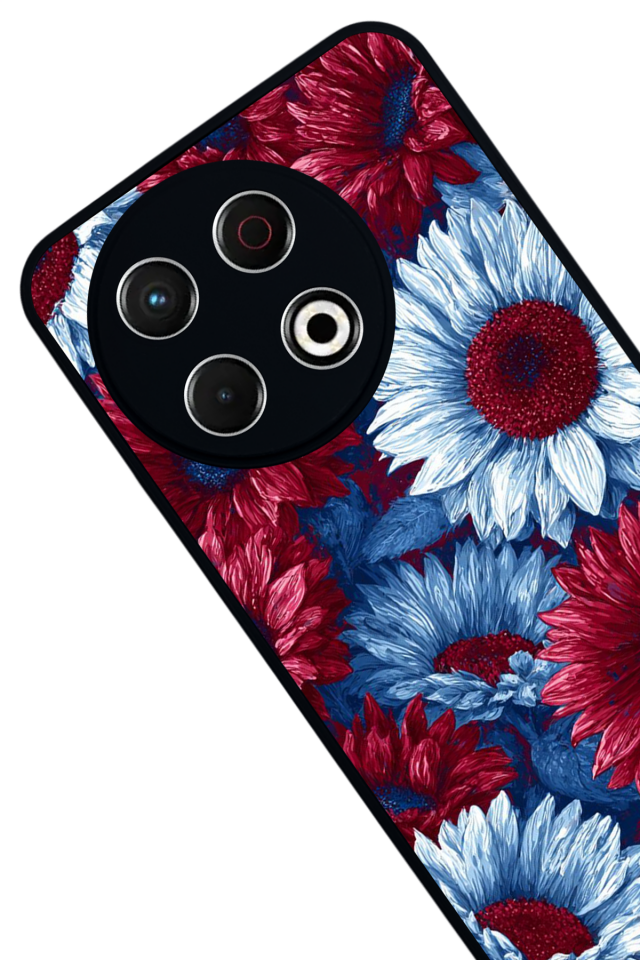 Tecno Spark 30 Pro Uyumlu Cicek Tasarımlı Glossy Premium Kılıf