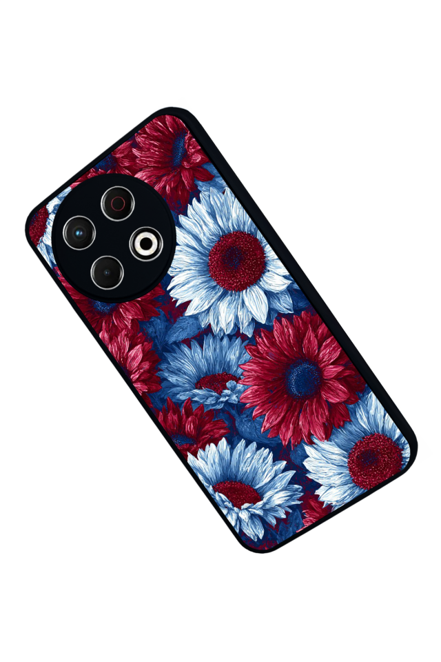 Tecno Spark 30 Pro Uyumlu Cicek Tasarımlı Glossy Premium Kılıf