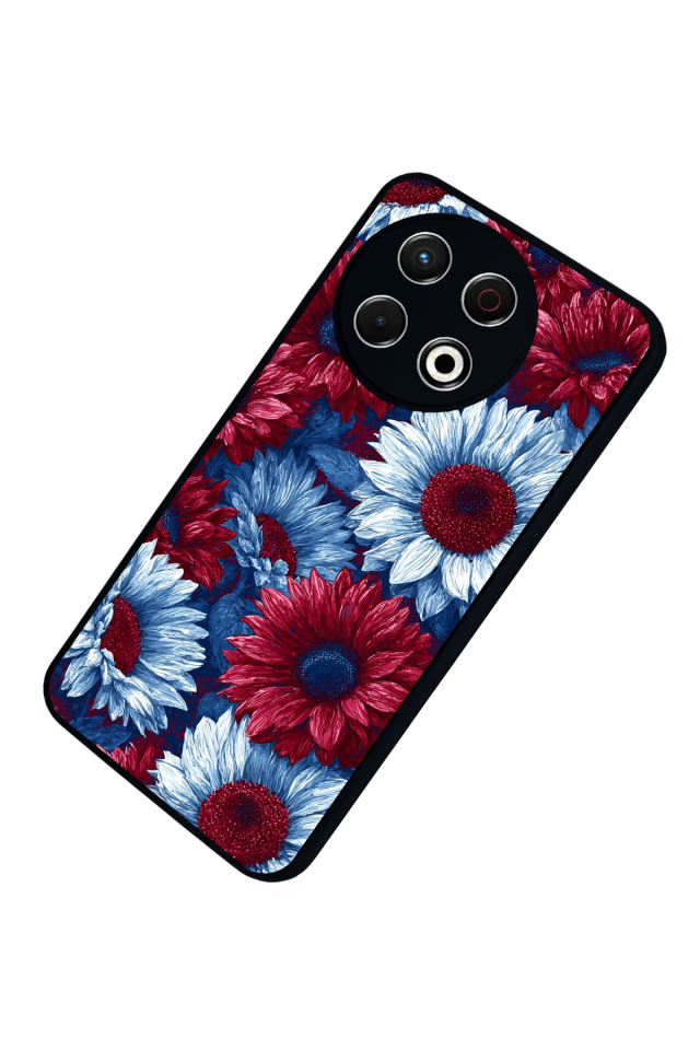 Tecno Spark 30 Pro Uyumlu Cicek Tasarımlı Glossy Premium Kılıf