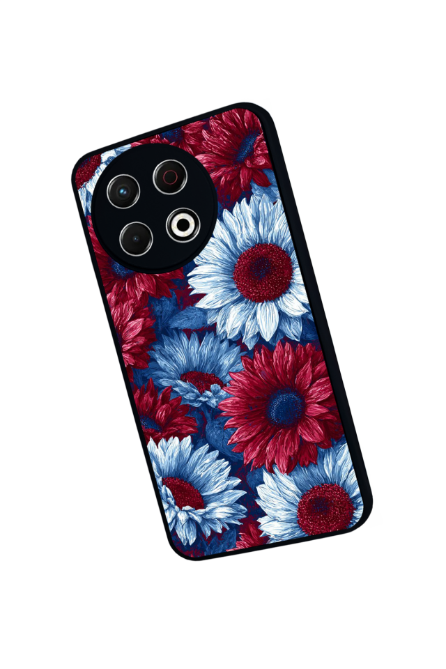 Tecno Spark 30 Pro Uyumlu Cicek Tasarımlı Glossy Premium Kılıf