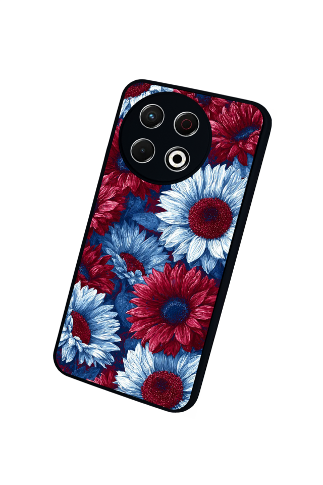 Tecno Spark 30 Pro Uyumlu Cicek Tasarımlı Glossy Premium Kılıf